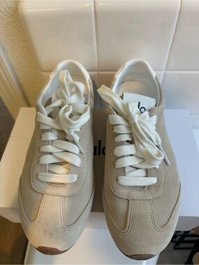 ALO Yoga Taupe Suede Low-Profile Sneaker
